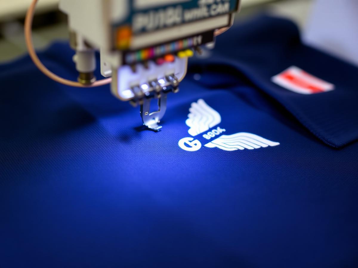 Polo avec logo brodé, exemple de broderie personnalisée au Togo